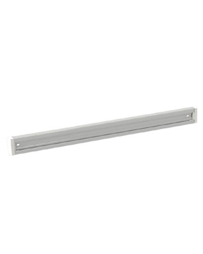 Rail portacolgadores 90cm. Con topes laterales. Con tornillos. Blanco
